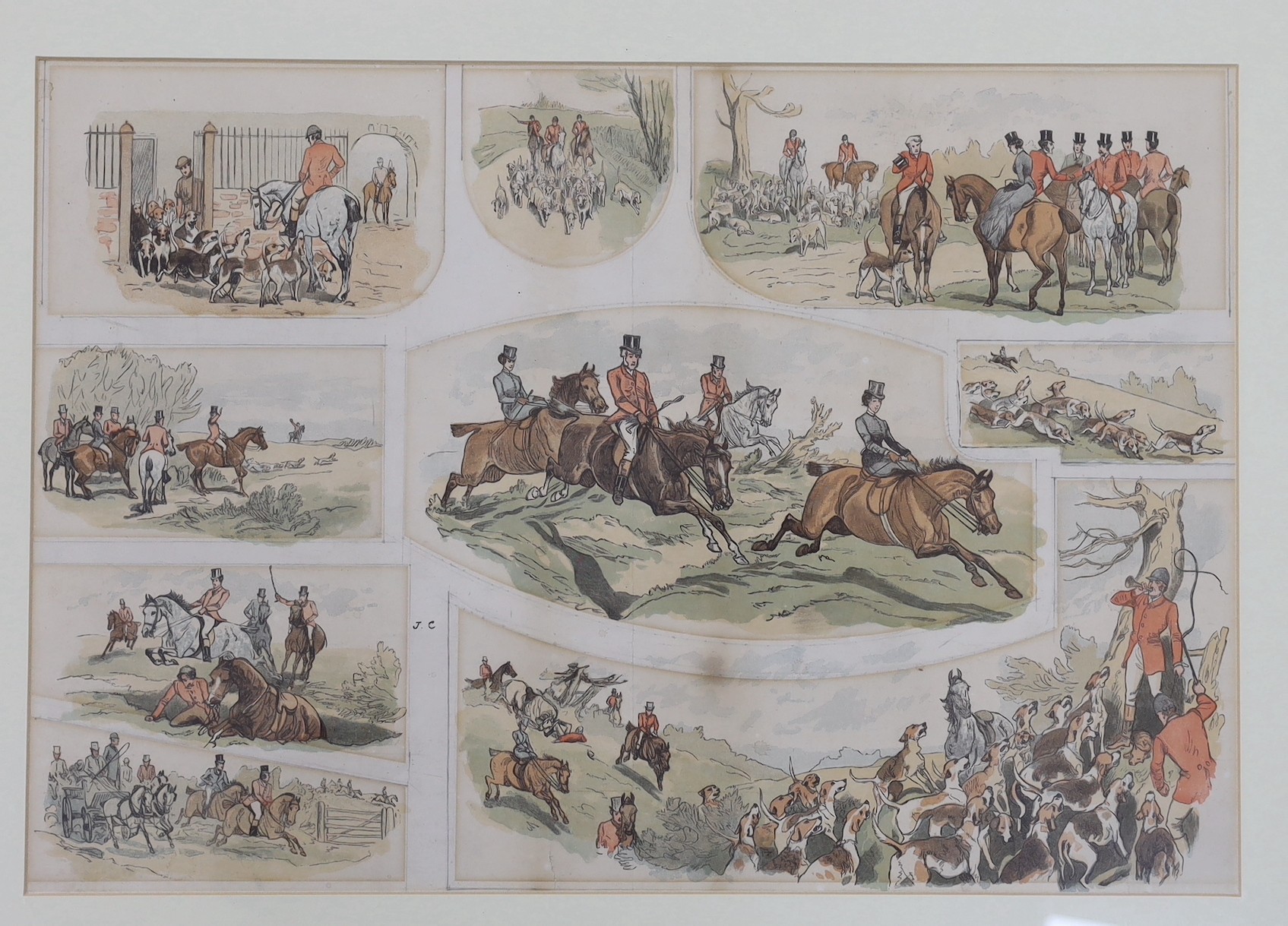 Cecil Aldin and Lionel Edwards, seven assorted colour prints, Hunting and coaching scenes, largest 27 x 69cm